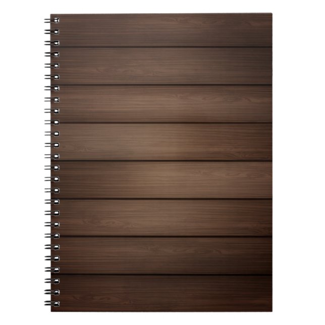 Wood Grain Striped Brown Abstract Fashion Art Notebook (Front)
