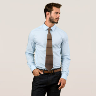 Wood Grain Striped Brown Abstract Fashion Art Tie