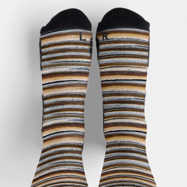 Wood Grain Stripes Socks (Top)