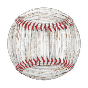 Wood grain style Baseball real baseball sports