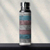 Wood Grain Subtle Trans Pride Flag Colours
