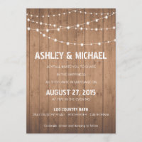 Wood Grain suite Wedding invitation barn style