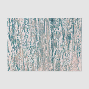 Wood Grain Teal Tan White Rustic Country Texture Tissue Paper