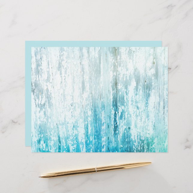 Wood Grain Teal White Rustic Texture Decoupage (Front/Back In Situ)