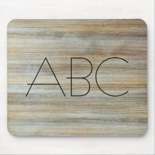 Wood Grain Texture Monogram #2 Mouse Pad