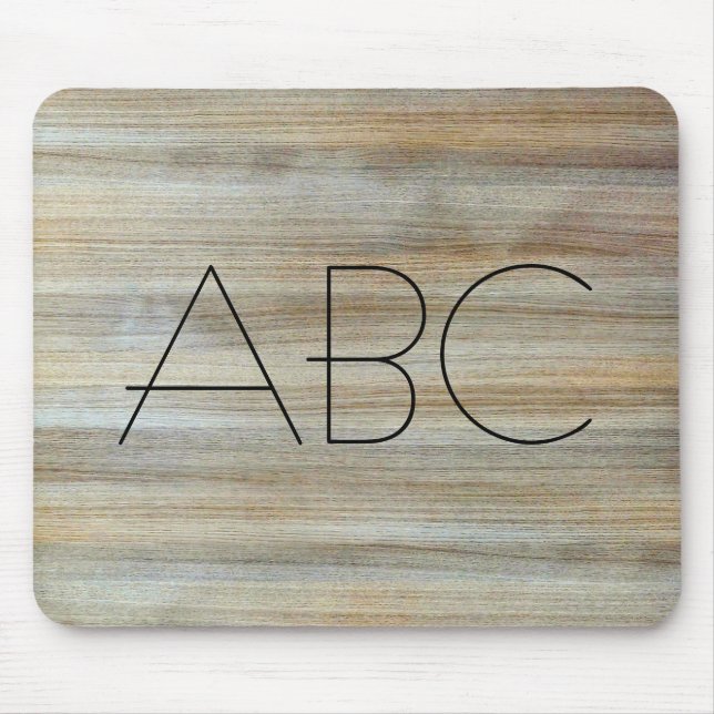 Wood Grain Texture Monogram #2 Mouse Pad (Front)