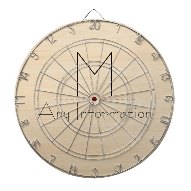 Wood Grain Texture Monogram Dartboard (Front)