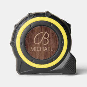 Wood Grain Timber With Monogram Personalised Name 1