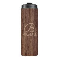 Wood Grain Timber With Monogram Personalised Name