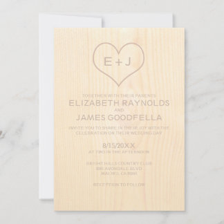 Wood Grain Wedding Invitations