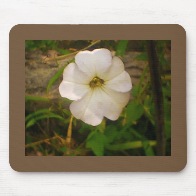 Wood Grain Wild Flower Bloom Mouse Pad (Front)