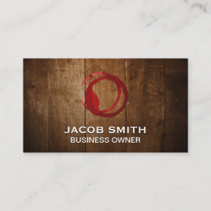 Wood Grain   Wine Stain Logo Business Card