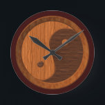Wood Grain Yin Yang Novelty Wall Clock<br><div class="desc">Mark the balance of your days with this cool and unique Wooden Ying Yang Novelty Wall Clock. Makes a great gift for a carpenter.</div>
