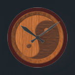 Wood Grain Yin Yang Novelty Wall Clock<br><div class="desc">Mark the balance of your days with this cool and unique Wooden Ying Yang Novelty Wall Clock. Makes a great gift for a carpenter.</div>