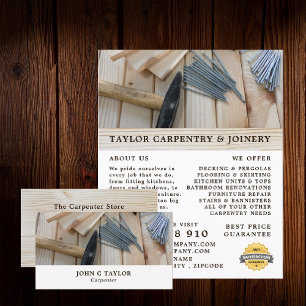 Wood, Hammer & Nails, Carpentry, Carpenter Advert Flyer