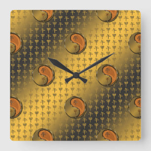 Wood Horse Square Wall Clock