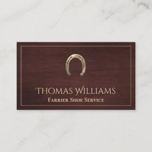 Wood Horseshoe Equestrian Horse Farrier Service Business Card