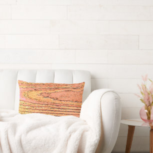 wood imitation rustic and nature lovers lumbar cushion