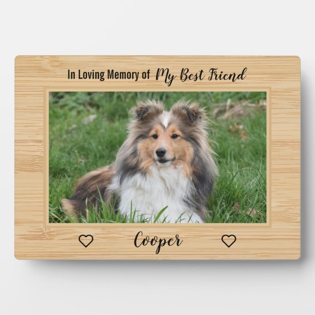 Wood In Loving Memory Best Friend Dog Memorial Plaque (Front)