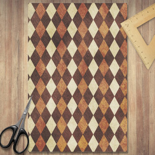 Wood Inlay Argyle Pattern  Tissue Paper