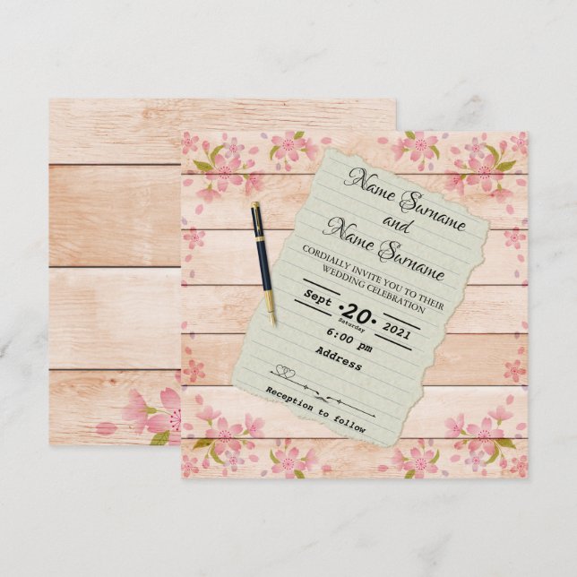 Wood Invitation (Front/Back)