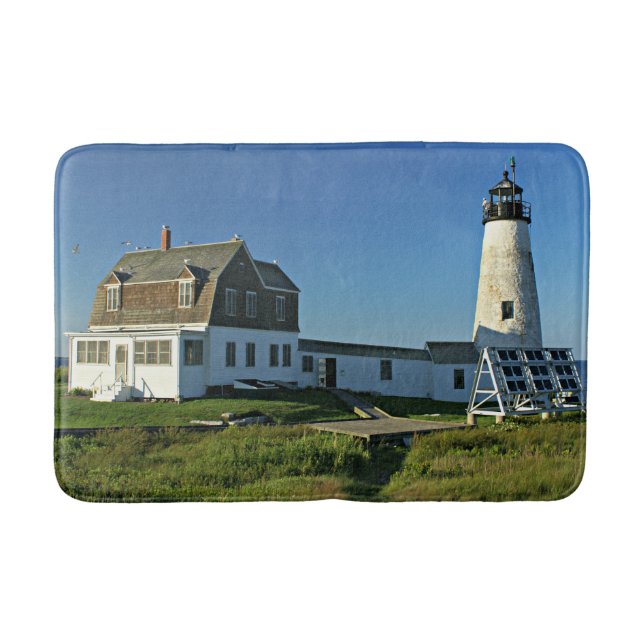 Wood Island Lighthouse Maine Bath Mat (Front)