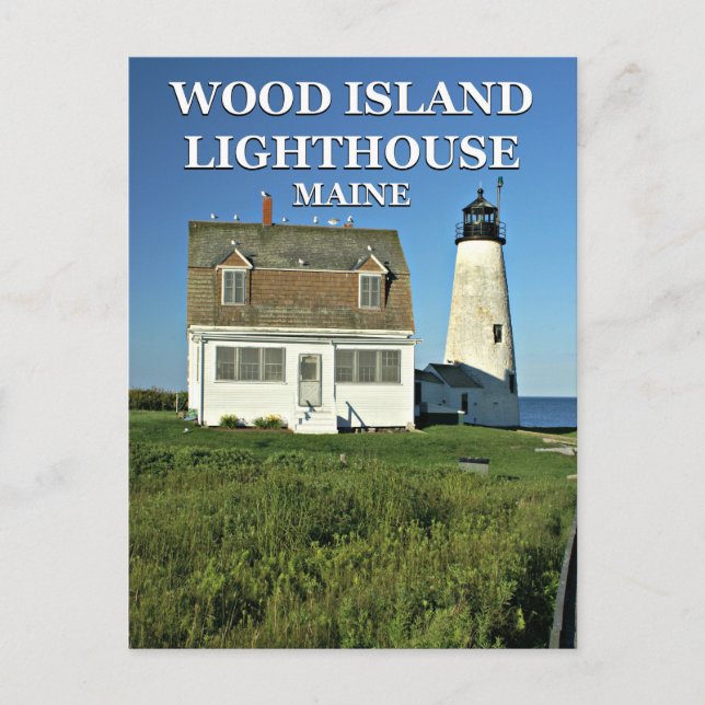 Wood Island Lighthouse, Maine Postcard (Front)