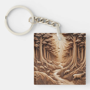 Wood Key Ring