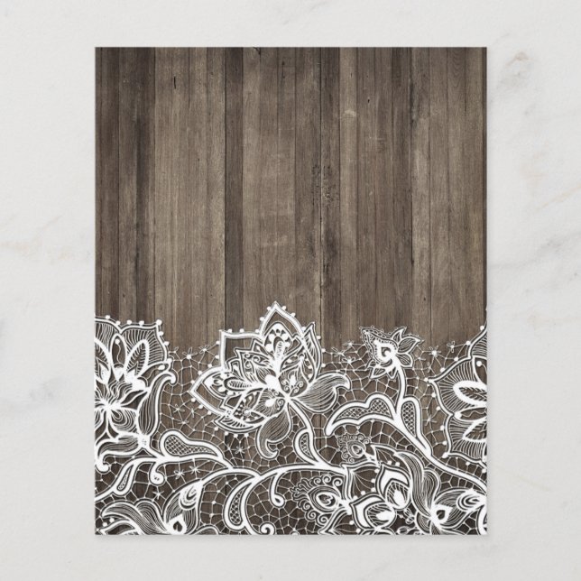 Wood & Lace Rustic Scrapbook Paper (Front)