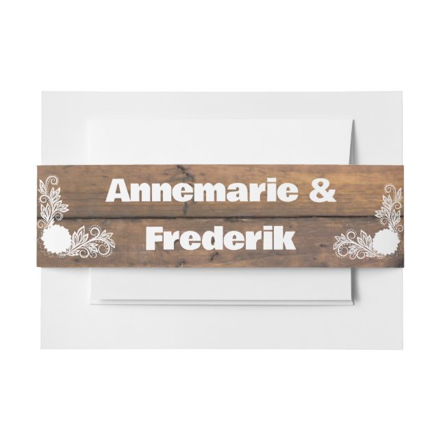 Wood & Lights Wedding Belly Band Invitation Belly Band (Front Example)