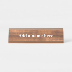 Wood-like  desk name plate