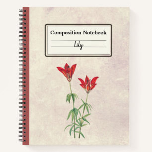 Wood Lily Flower Personalised Composition Notebook