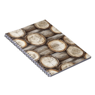 Wood Log Cabin Christmas Notebook