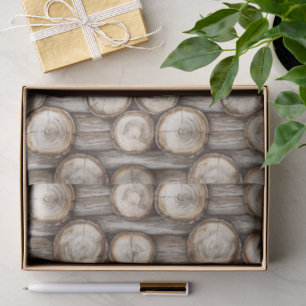 Wood Log Cabin Christmas Tissue Paper