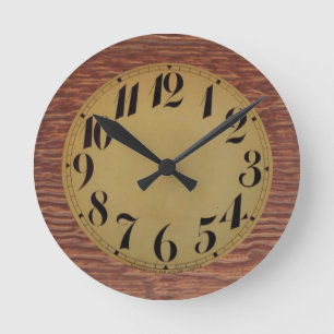 Wood Look and Vintage Face Wall Clock