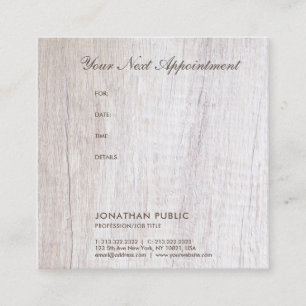 Wood Look Appointment Reminder Elegant Template Card
