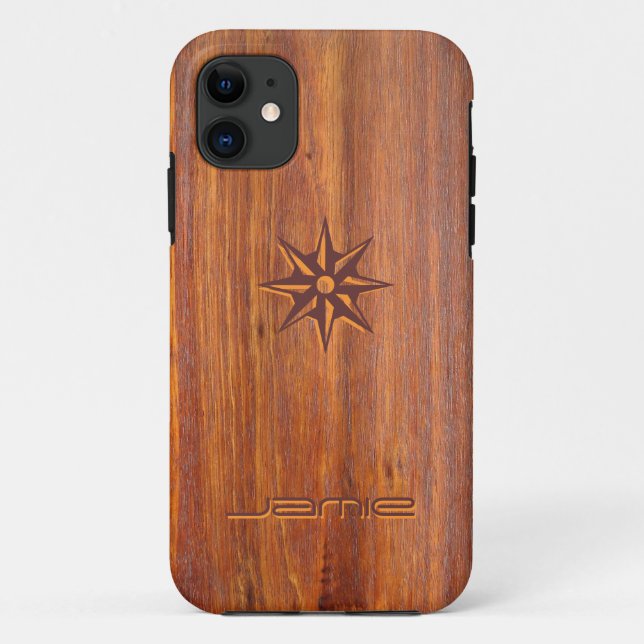 Wood-look carved Customised iPhone5 covers (Back)