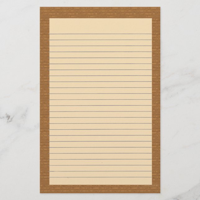 Wood Look Lined Stationery (Front)