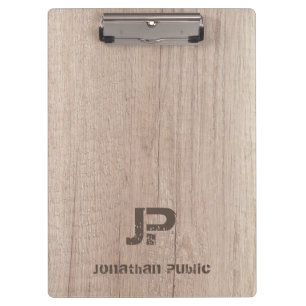 Wood Look Monogram Template Distressed Text Name Clipboard