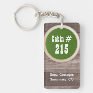 Wood Look Motel / Cabin Room Keychain