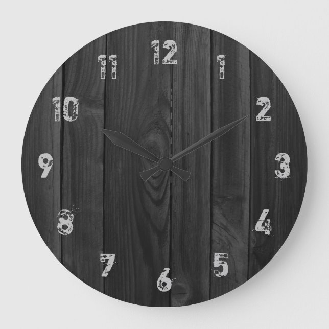 Wood Look Planks Large Clock (Front)