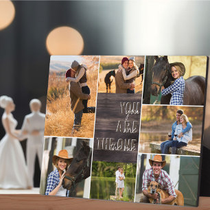 Wood Look You are the One Photo Collage Plaque