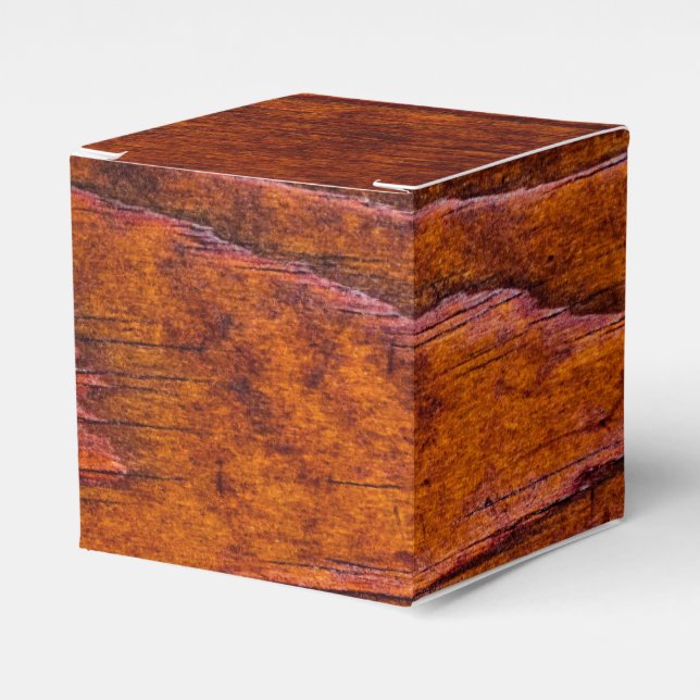 Wood Looking Wedding Party Favour Box (Front Side)