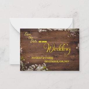 Wood Love A Rustic Texture Save the Date  Card
