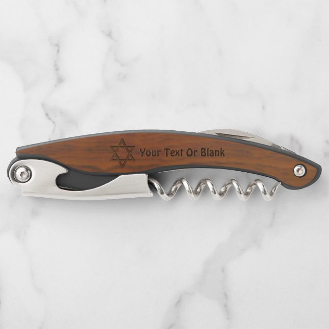 Wood Magen David Corkscrew (Front)