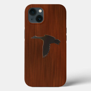 Wood - Mallard Duck in Flight iPhone 13 Case