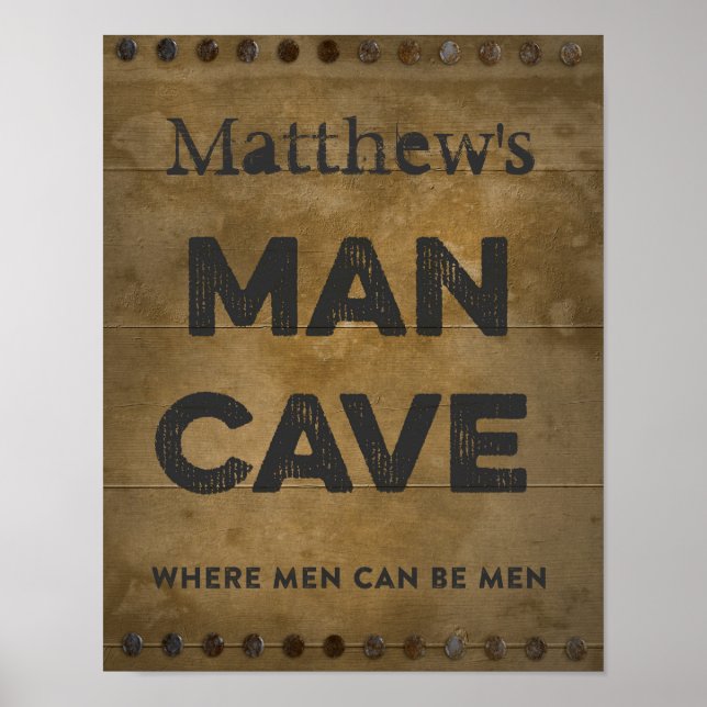 Wood Man Cave Personalized Poster (Front)