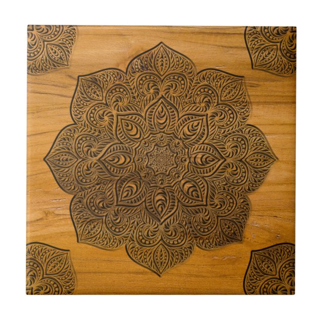 Wood mandala tile (Front)
