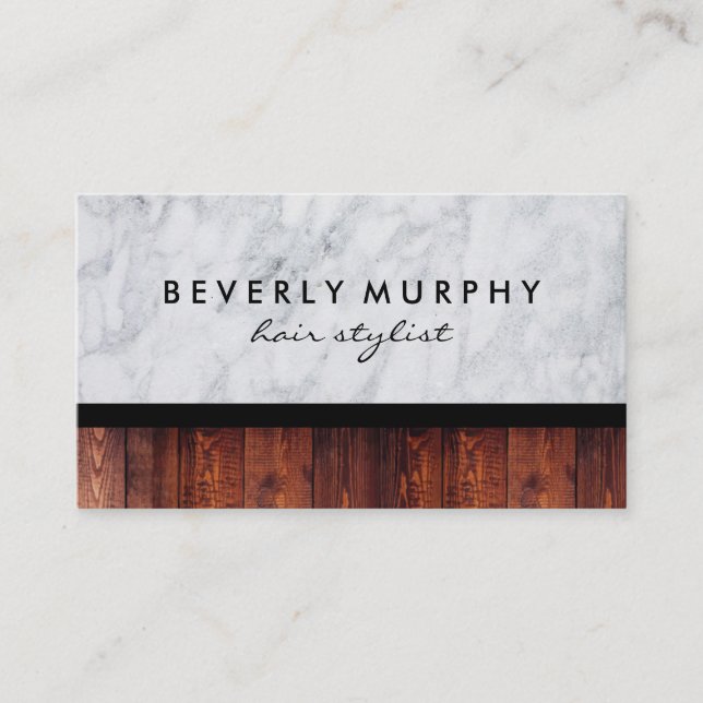 Wood Marble Shear Logo (Loyalty) Loyalty Card (Front)
