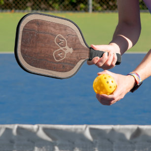 Wood Marquetry and Engraving Imitation - Custom Pickleball Paddle